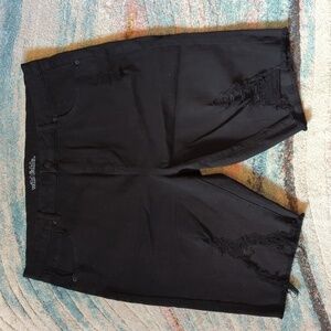 Wild fable high rise bike shorts denim black distressed Size 16 Bermuda
